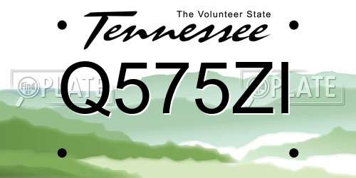 Q575ZI Tennessee License Plate
