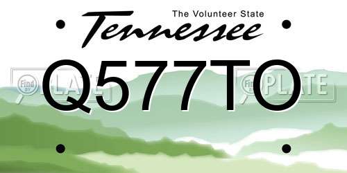 Q577TO Tennessee License Plate