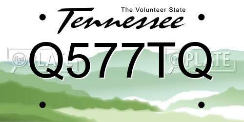 Q577TQ Tennessee License Plate