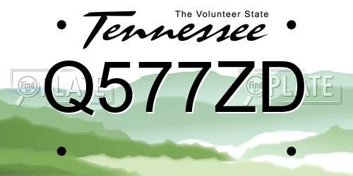 Q577ZD Tennessee License Plate