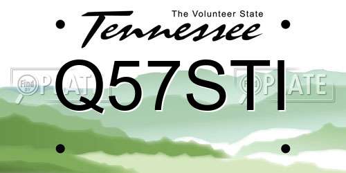 Q57STI Tennessee License Plate