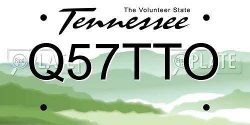 Q57TTO Tennessee License Plate