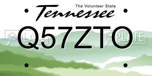 Q57ZTO Tennessee License Plate