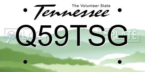 Q59TSG Tennessee License Plate