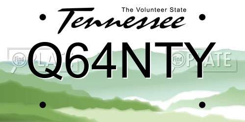 Q64NTY Tennessee License Plate