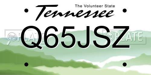 Q65JSZ Tennessee License Plate