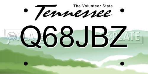 Q68JBZ Tennessee License Plate