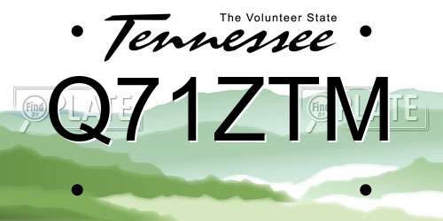 Q71ZTM Tennessee License Plate