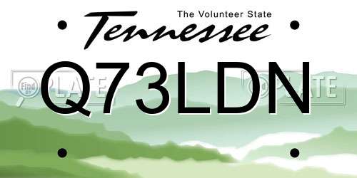 Q73LDN Tennessee License Plate