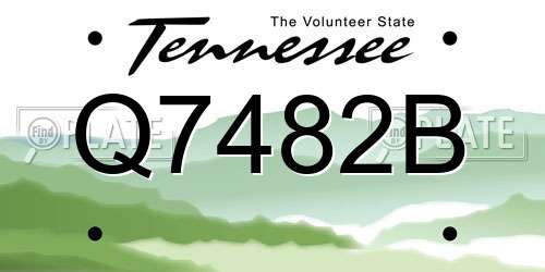 Q7482B Tennessee License Plate
