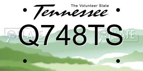 Q748TS Tennessee License Plate