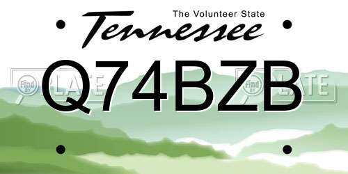 Q74BZB Tennessee License Plate