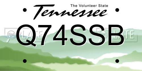 Q74SSB Tennessee License Plate