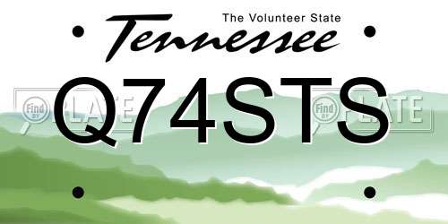 Q74STS Tennessee License Plate