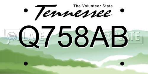 Q758AB Tennessee License Plate