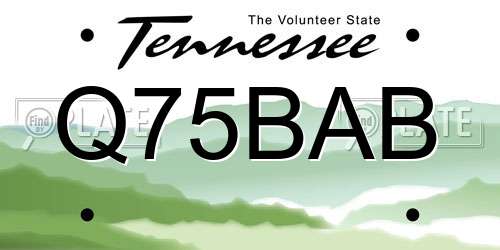 Q75BAB Tennessee License Plate