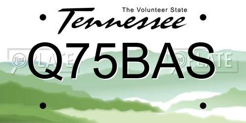 Q75BAS Tennessee License Plate