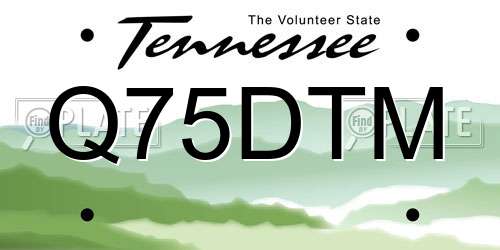 Q75DTM Tennessee License Plate