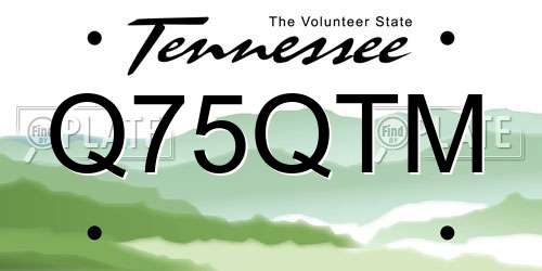 Q75QTM Tennessee License Plate