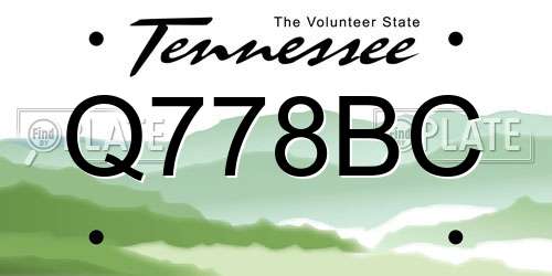 Q778BC Tennessee License Plate