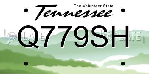 Q779SH Tennessee License Plate