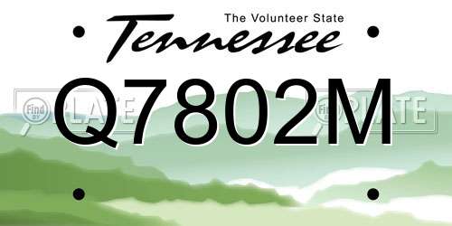 Q7802M Tennessee License Plate