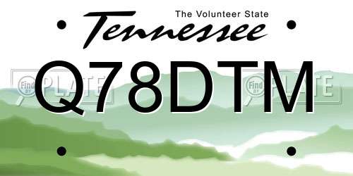 Q78DTM Tennessee License Plate