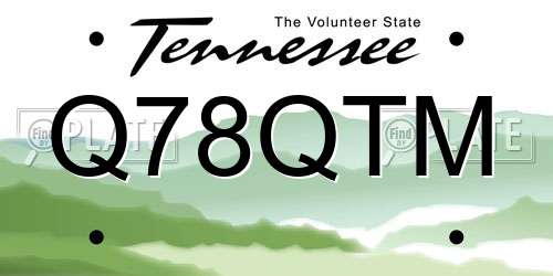 Q78QTM Tennessee License Plate