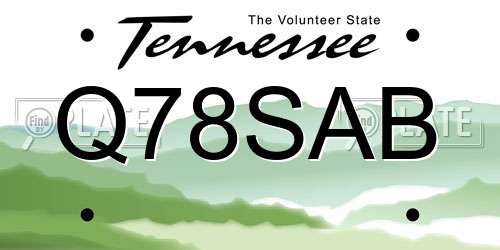 Q78SAB Tennessee License Plate