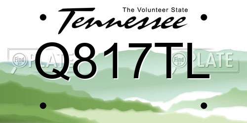 Q817TL Tennessee License Plate