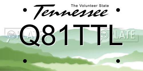 Q81TTL Tennessee License Plate