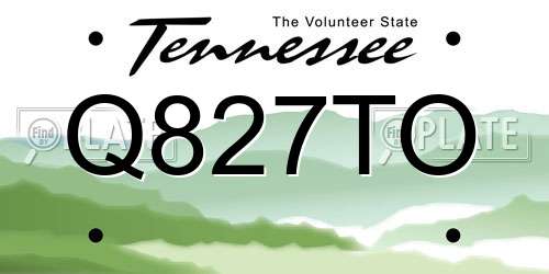 Q827TO Tennessee License Plate