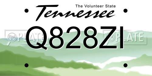 Q828ZI Tennessee License Plate