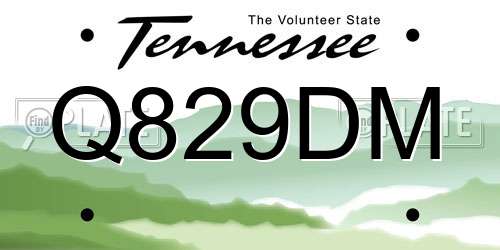 Q829DM Tennessee License Plate