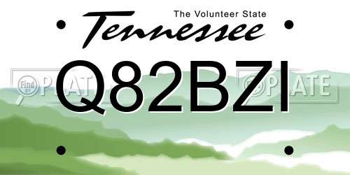 Q82BZI Tennessee License Plate
