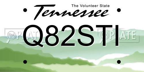Q82STI Tennessee License Plate