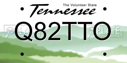 Q82TTO Tennessee License Plate