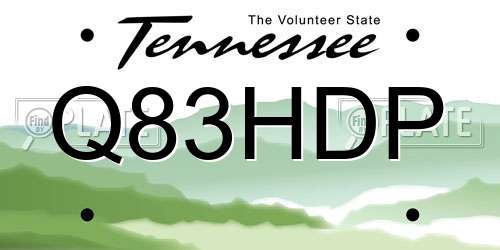 Q83HDP Tennessee License Plate