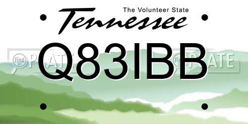Q83IBB Tennessee License Plate