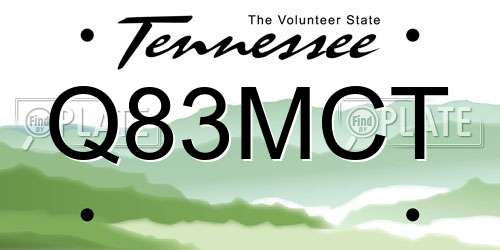 Q83MCT Tennessee License Plate