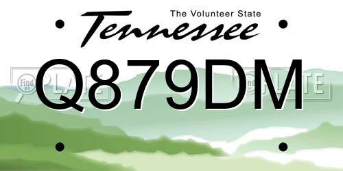 Q879DM Tennessee License Plate