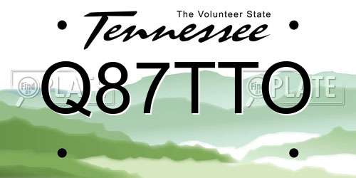 Q87TTO Tennessee License Plate