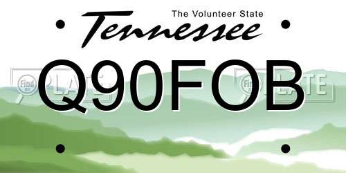Q90FOB Tennessee License Plate