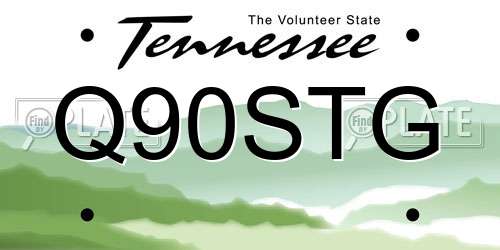 Q90STG Tennessee License Plate