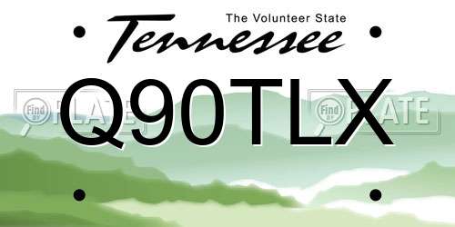 Q90TLX Tennessee License Plate