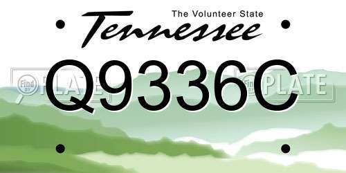 Q9336C Tennessee License Plate