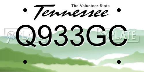 Q933GC Tennessee License Plate