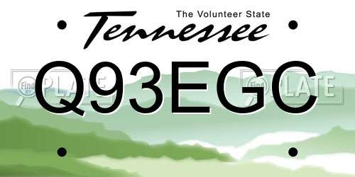 Q93EGC Tennessee License Plate