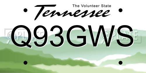 Q93GWS Tennessee License Plate