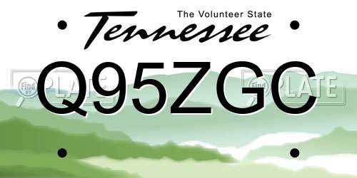 Q95ZGC Tennessee License Plate